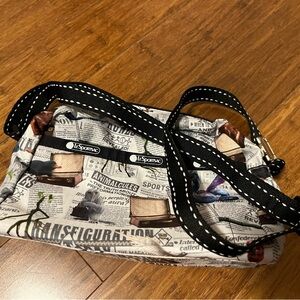 LeSportsac Newspaper Print Crossbody Bag